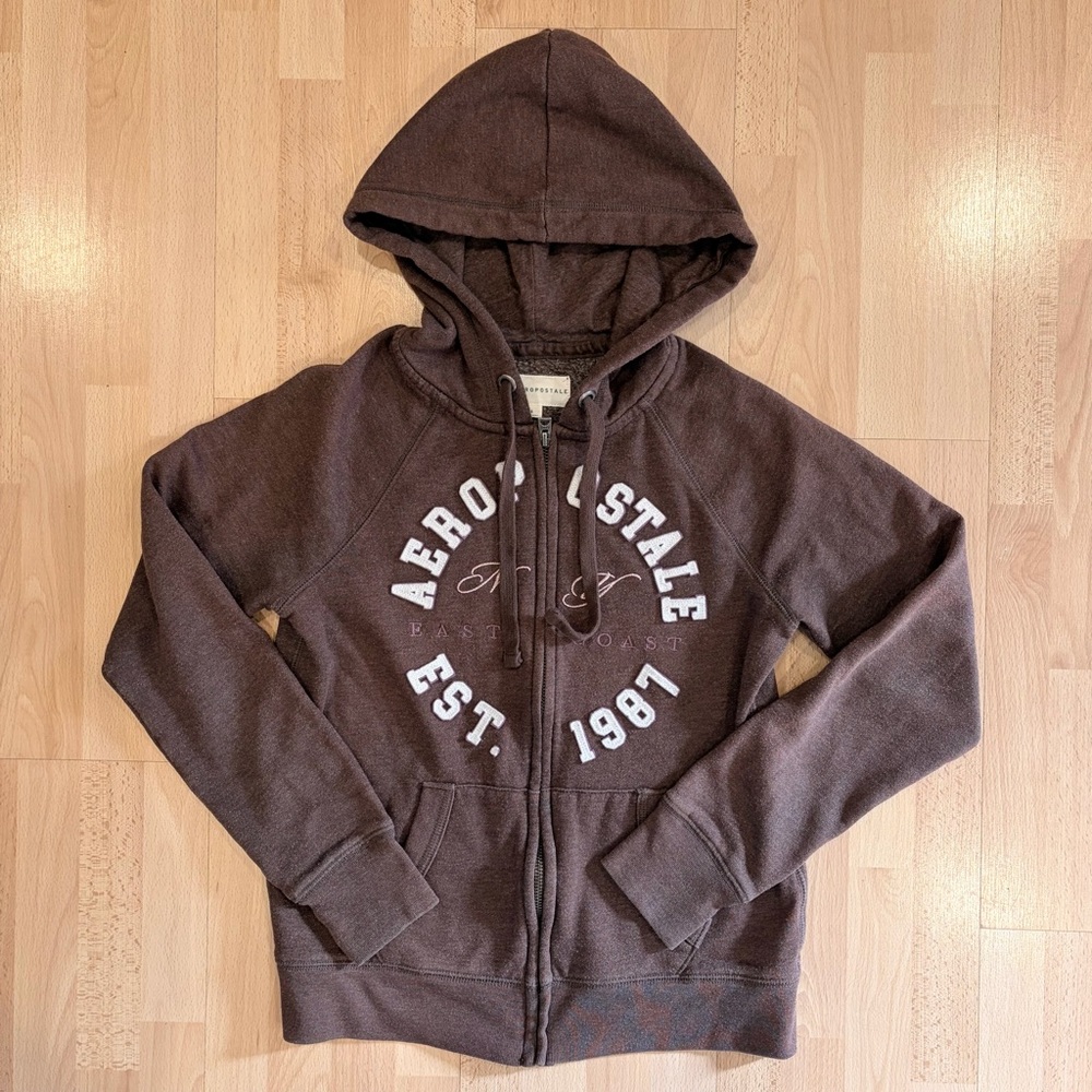 Aeropostale | Brown East Coast  Full-zip up hoodie